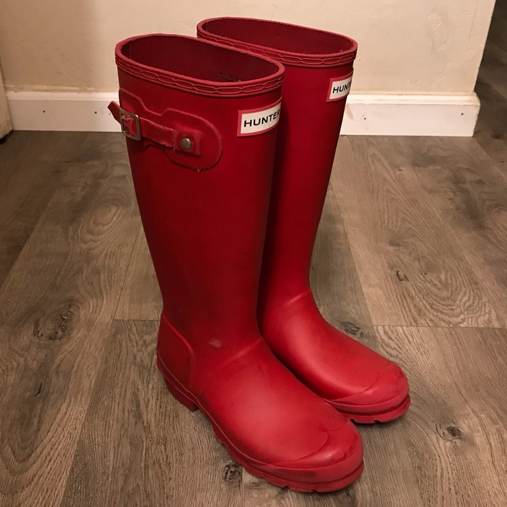 Hunter Original Tall Rain Boots Red Sz 5